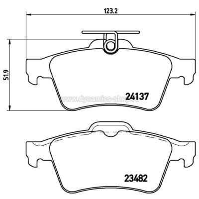 BREMBO P 59 042 Pads rear for FORD Focus III, MAZDA 3 I 5, OPEL Vectra BREMBO P 59 042 Pads rear for FORD Focus III, MAZDA 3 I 5, OPEL Vectra