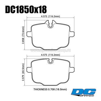 DC BRAKES DC1850P18 Pads STR.S+ rear for BMW M3 I M4, ALPINA B7 (G12) Biturbo All-wheel Drive DC BRAKES DC1850P18 Pads STR.S+ rear for BMW M3 I M4, ALPINA B7 (G12) Biturbo All-wheel Drive