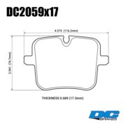 DC BRAKES DC2059E17 Колодки RT.2 задние для BMW M5 (F90)