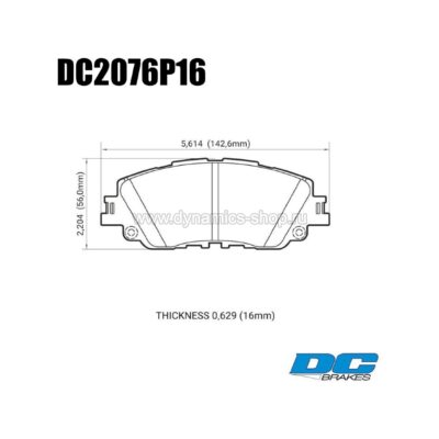 DC BRAKES DC2076P16 Pads STR.S+ front for TOYOTA Camry I Rav4, LEXUS ES I UX DC BRAKES DC2076P16 Pads STR.S+ front for TOYOTA Camry I Rav4, LEXUS ES I UX