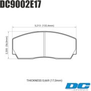DC BRAKES DC9002E17 Колодки RT.2 передние для AP RACING CP5200 I PROMA TM 2.356, TM 2.332, TM 2.316