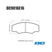 DC BRAKES DC9016E16 (CP2340D43) Колодки RT.2 для суппортов AP RACING CP2340 I CP2361 I CP5144 I 16mm