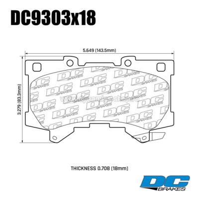 DC BRAKES DC9303R18 Колодки Street HD+ передние для TOYOTA Land Cruiser 300, LEXUS LX500d I LX600 DC BRAKES DC9303R18 Колодки Street HD+ передние для TOYOTA Land Cruiser 300, LEXUS LX500d I LX600