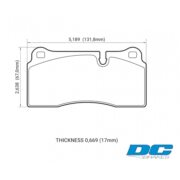 DC BRAKES DC0968V17 Колодки STR.S задние для BMW M2, AUDI R8, FERRARI F40 I F50, LAMBORGHINI Diablo I Без места под датчик