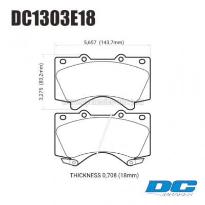 DC BRAKES DC1303E18 Колодки RT.2 передние для TOYOTA Land Cruiser 200, Tundra I Sequoia, LEXUS LX450D I LX570 DC BRAKES DC1303E18 Колодки RT.2 передние для TOYOTA Land Cruiser 200, Tundra I Sequoia, LEXUS LX450D I LX570
