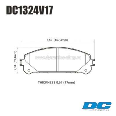 DC BRAKES DC1324V17 Тормозные колодки Street STR.S передние для TOYOTA Highlander I Sienna, LEXUS RX350 DC BRAKES DC1324V17 Тормозные колодки Street STR.S передние для TOYOTA Highlander I Sienna, LEXUS RX350