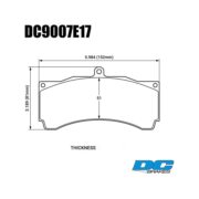 DC BRAKES DC9007E17 Колодки RT.2 для PROMA 6POT, STOPTECH, JBT, ALCON, HPB, XYZ 18mm
