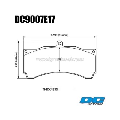 DC BRAKES DC9007E17 Тормозные колодки RT.2 для PROMA 6POT, STOPTECH, JBT, ALCON, HPB, XYZ 18mm DC BRAKES DC9007E17 Тормозные колодки RT.2 для PROMA 6POT, STOPTECH, JBT, ALCON, HPB, XYZ 18mm