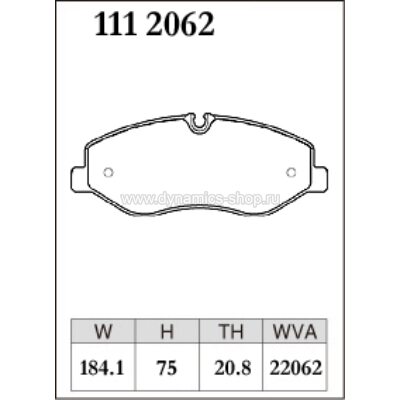 DIXCEL P-111 2062 Тормозные колодки Premium type передние для MERCEDES eVITO Van I Marco Polo I V-Класс I Vito DIXCEL P-111 2062 Тормозные колодки Premium type передние для MERCEDES eVITO Van I Marco Polo I V-Класс I Vito