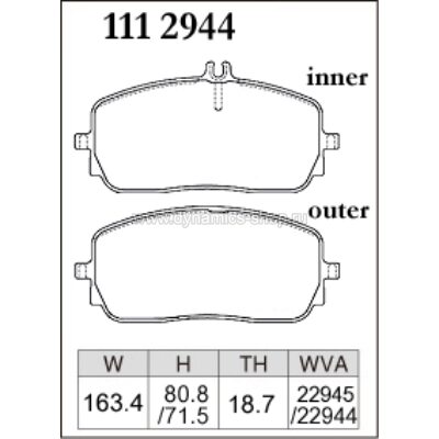 DIXCEL P-111 2944 Колодки Premium type передние для MERCEDES А-Класс (W177) I CLA (C118) I GLA (H247) I GLE (V167) DIXCEL P-111 2944 Колодки Premium type передние для MERCEDES А-Класс (W177) I CLA (C118) I GLA (H247) I GLE (V167)