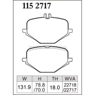 DIXCEL P-115 2717 Колодки Premium type задние для MERCEDES G-Класс I GLE (V167) I GLE Coupe (C167) AMG DIXCEL P-115 2717 Колодки Premium type задние для MERCEDES G-Класс I GLE (V167) I GLE Coupe (C167) AMG
