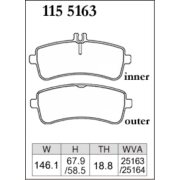 DIXCEL P-115 5163 Колодки Premium type задние для MERCEDES AMG GT I C-Класс I S-Класс I SL