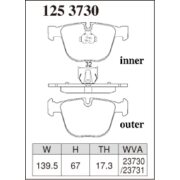 DIXCEL P-125 3730 Колодки Premium type задние для BMW 1 серии Coupe I M3 I 5 серии (E61) I 6 серии (E63) I 7 серии I X5 I X6 BENTLEY Arnage