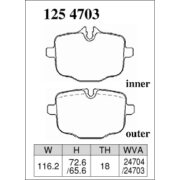 DIXCEL P-125 4703 Колодки Premium type задние для BMW M3 I M4, ALPINA B7 (G12) Biturbo All-wheel Drive