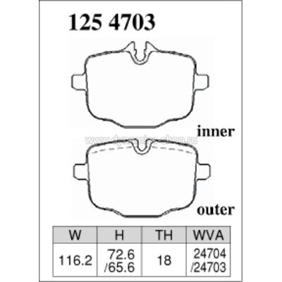 DIXCEL M-125 4703 Колодки M type задние для BMW M3 I M4, ALPINA B7 (G12) Biturbo All-wheel Drive DIXCEL M-125 4703 Колодки M type задние для BMW M3 I M4, ALPINA B7 (G12) Biturbo All-wheel Drive