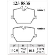 DIXCEL P-125 8835 Колодки Premium type задние для TOYOTA Supra スープラ (A90) I DB42(RZ) I 3.0L, BMW 3 серии I 4 серии