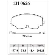 DIXCEL Z-131 0626 Колодки Z type передние для AUDI A3, VOLKSWAGEN Golf (VIII) (2.0 R), CUPRA Formentor (2.0) TSI 4Drive