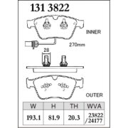 DIXCEL M-131 3822 Колодки M type передние для BENTLEY Continental Convertible I Continental Flying Spur I Flying Spur