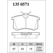 DIXCEL ES-135 0571 Колодки Extra Speed задние для AUDI A3, RENAULT Megane, VOLKSWAGEN Golf, SKODA Superb, CITROEN C3