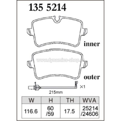 DIXCEL P-135 5214 Колодки Premium type задние для PORSCHE Macan GTS I S, AUDI A6 I A7 I S8 I RS5 I RS7 DIXCEL P-135 5214 Колодки Premium type задние для PORSCHE Macan GTS I S, AUDI A6 I A7 I S8 I RS5 I RS7
