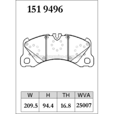 DIXCEL P-151 9496 Pads Premium type front for PORSCHE Panamera (970) GTS 4.8 ※8 DIXCEL P-151 9496 Pads Premium type front for PORSCHE Panamera (970) GTS 4.8 ※8
