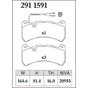 DIXCEL Z-291 1591 Колодки Z type передние для MASERATI Quattroporte (Medium Brake Fr.6POT I Fr. 6POT) I Ghibli Option Medium Brake (Fr.6POT)