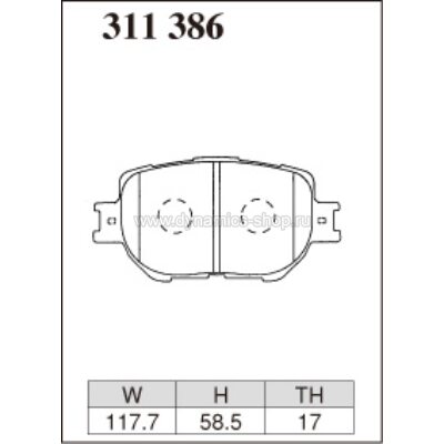DIXCEL ES-311 386 Колодки Extra Speed передние для TOYOTA Altezza I Crown I Mark II, LEXUS IS DIXCEL ES-311 386 Колодки Extra Speed передние для TOYOTA Altezza I Crown I Mark II, LEXUS IS