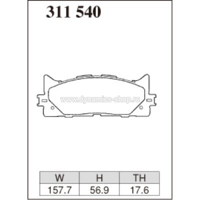 DIXCEL ES-311 540 Колодки Extra Speed передние для TOYOTA Camry I Avalon, LEXUS ES DIXCEL ES-311 540 Колодки Extra Speed передние для TOYOTA Camry I Avalon, LEXUS ES