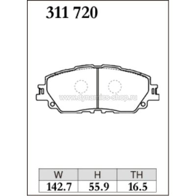 DIXCEL EC-311 720 Колодки Extra Cruise передние для TOYOTA Camry I Rav4, LEXUS ES I UX DIXCEL EC-311 720 Колодки Extra Cruise передние для TOYOTA Camry I Rav4, LEXUS ES I UX