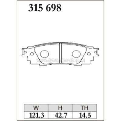 DIXCEL ES-315 698 Колодки Extra Speed задние для TOYOTA Camry I Rav4, LEXUS ES I UX DIXCEL ES-315 698 Колодки Extra Speed задние для TOYOTA Camry I Rav4, LEXUS ES I UX