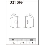 DIXCEL ES-321 399 Колодки Extra Speed передние для NISSAN Skyline GT-R (Vスペック･VスペックN1含む) (BREMBO)