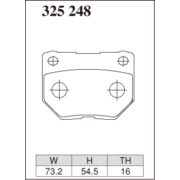 DIXCEL S-325 248 Колодки S type задние для SUBARU WRX, NISSAN Skyline (R32系) (GTS-t TypeM) I (OEM 2POT SUMITOMO)