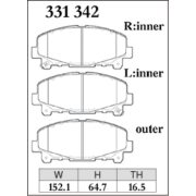 DIXCEL ES-331 342 Колодки Extra Speed передние для HONDA Accord アコード (CU2) Type S I ACURA TLX