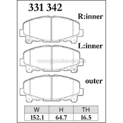 DIXCEL ES-331 342 Колодки Extra Speed передние для HONDA Accord アコード (CU2) Type S I ACURA TLX DIXCEL ES-331 342 Колодки Extra Speed передние для HONDA Accord アコード (CU2) Type S I ACURA TLX