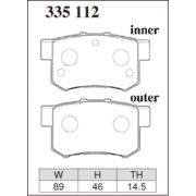DIXCEL ES-335 112 Колодки Extra Speed задние для HONDA Accord I Civic I CR-Z (ZF), ACURA RSX Coupe