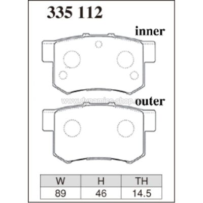 DIXCEL ES-335 112 Колодки Extra Speed задние для HONDA Accord I Civic I CR-Z (ZF), ACURA RSX Coupe DIXCEL ES-335 112 Колодки Extra Speed задние для HONDA Accord I Civic I CR-Z (ZF), ACURA RSX Coupe