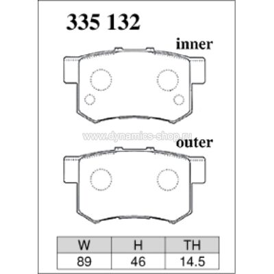 DIXCEL EC-335 132 Колодки Extra Cruise задние для HONDA Accord I Crosstour I CR-V I Odyssey オデッセイ, ACURA RDX DIXCEL EC-335 132 Колодки Extra Cruise задние для HONDA Accord I Crosstour I CR-V I Odyssey オデッセイ, ACURA RDX