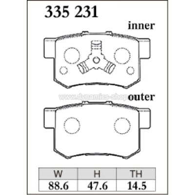 DIXCEL EC-335 231 Колодки Extra Cruise задние для HONDA Accord (CU2) I CR-V I Jade I Odyssey I Stepwgn ステップワゴン DIXCEL EC-335 231 Колодки Extra Cruise задние для HONDA Accord (CU2) I CR-V I Jade I Odyssey I Stepwgn ステップワゴン