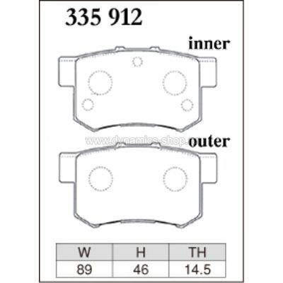 DIXCEL ES-335 912 Pads Extra Speed rear for HONDA S660 (JW5) DIXCEL ES-335 912 Pads Extra Speed rear for HONDA S660 (JW5)