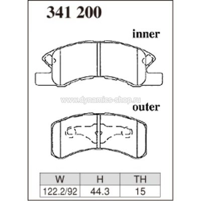 DIXCEL KP-341 200 Pads KP type front for SUBARU Lucra ルクラ (L455F) I Pleo プレオ (L275B), TOYOTA Pixis Epoch DIXCEL KP-341 200 Pads KP type front for SUBARU Lucra ルクラ (L455F) I Pleo プレオ (L275B), TOYOTA Pixis Epoch