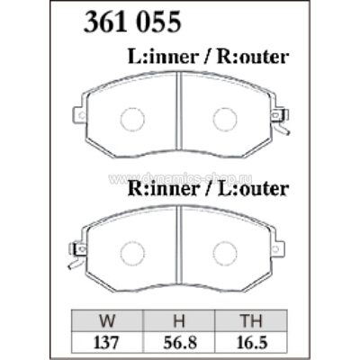 DIXCEL EC-361 055 Колодки Extra Cruise передние для SUBARU Impreza I Forester I BRZ, TOYOTA GT86 DIXCEL EC-361 055 Колодки Extra Cruise передние для SUBARU Impreza I Forester I BRZ, TOYOTA GT86