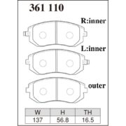 DIXCEL EC-361 110 Колодки Extra Cruise передние для SUBARU Exiga I Impreza I Forester I Legacy I Outback