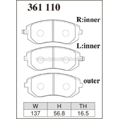 DIXCEL EC-361 110 Pads Extra Cruise front for SUBARU Exiga I Impreza I Forester I Legacy I Outback DIXCEL EC-361 110 Pads Extra Cruise front for SUBARU Exiga I Impreza I Forester I Legacy I Outback
