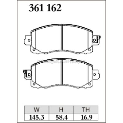 DIXCEL EC-361 162 Pads Extra Cruise front for SUBARU Impreza I Forester (SK) フォレスター I XV DIXCEL EC-361 162 Pads Extra Cruise front for SUBARU Impreza I Forester (SK) フォレスター I XV