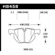HAWK HB458F.642 Pads compound HPS rear for BMW X5 I X6
