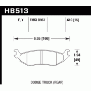 HAWK HB513Y.610 Колодки LTS задние для DODGE Ram 1500 Classic I Long Horn I Durango