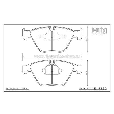 ENDLESS EIP120MXPL Тормозные колодки ENDLESS MX72PLUS EIP120 передние для BMW ENDLESS EIP120MXPL Тормозные колодки ENDLESS MX72PLUS EIP120 передние для BMW