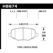 HAWK HB674Y.664 Колодки LTS задние для FORD Edge I Explorer (U5_) (2010+)