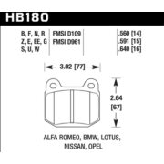 HAWK HB180F.560 Pads compound HPS rear for SUBARU STI, MITSUBISHI EVO 4-9, NISSAN GT-R, 350Z