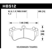 HAWK HB512B.605 Колодки compound HPS 5.0 I Street 5.0 передние для PORSCHE Cayenne, AUDI Q7, VOLKSWAGEN Touareg